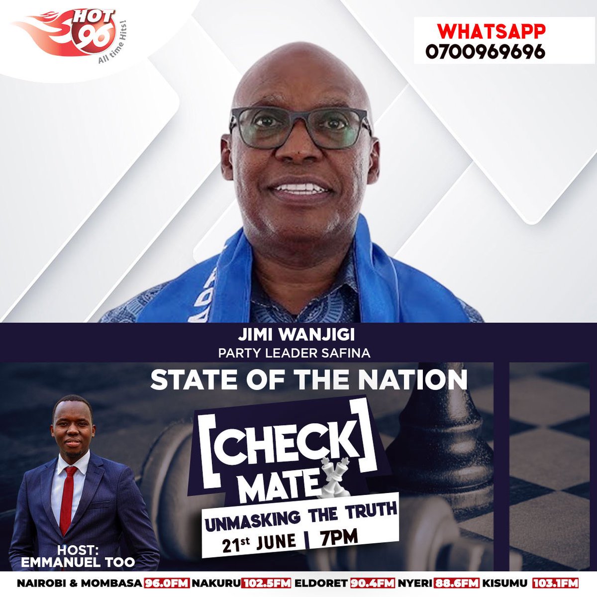 Hot_96Kenya's tweet photo. Catch the full interview from 7PM with @JimiWanjigi only on #CheckmateOnHot https://t.co/gENslYQaJE