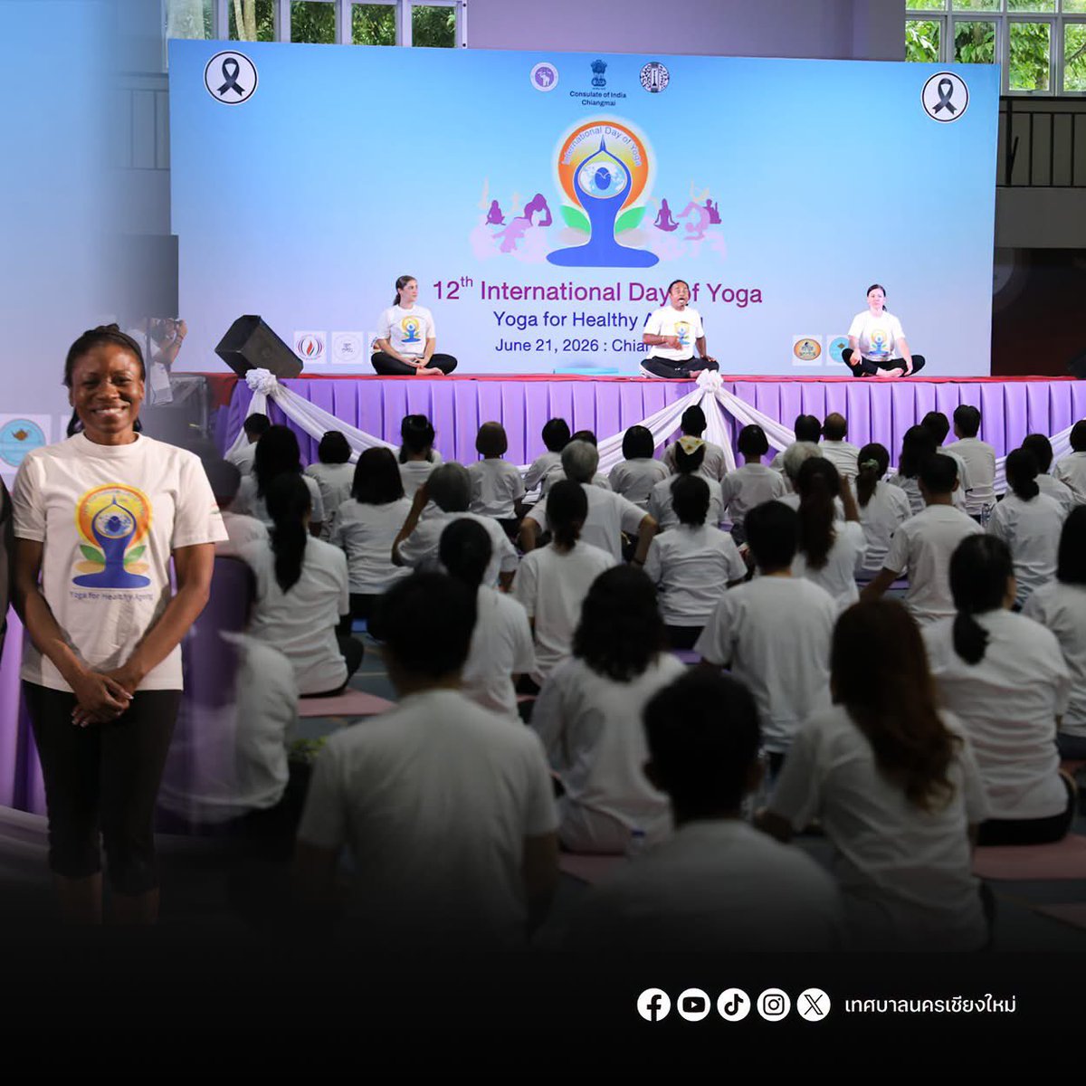 prcmcity's tweet photo. #เทศบาลนครเชียงใหม่ ร่วมงานวันโยคะสากล (International Day of Yoga) 

รายละเอียด : https://t.co/W6Z6UVa8bg

#เชียงใหม่ https://t.co/WCx2EWEM6F