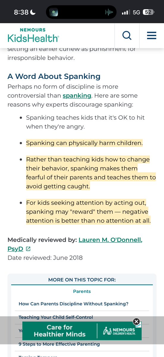 marsmarkie's tweet photo. @kovikov1 @thatsoojordyn @lavettemyra @raphousetv7 You clearly don’t know what you’re talking about lmfao 
Any medical professional says otherwise 

Show me a peer reviewed source that states spanking and hitting children is an effective discipline tool https://t.co/DpAQ98ukMC