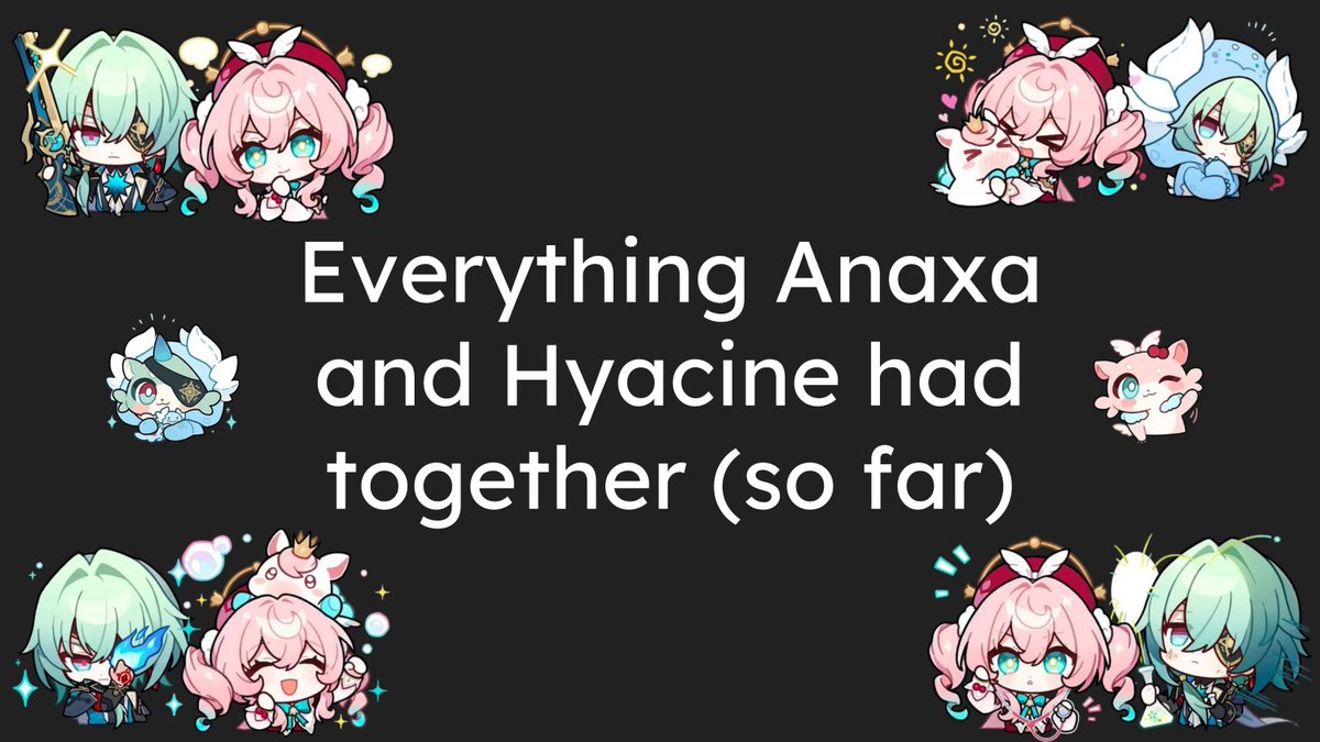 phelres's tweet photo. 一 Everything Anaxa and Hyacine had together (so far) !!

My friend and I have compiled a whole post of everything Anaxa and Hyacine had together, we both adore them a lot and we wanted to make an appreciation post thread dedicated to them <3

⁠#Anaxa #Hyacine https://t.co/fZ1H7NTiwP