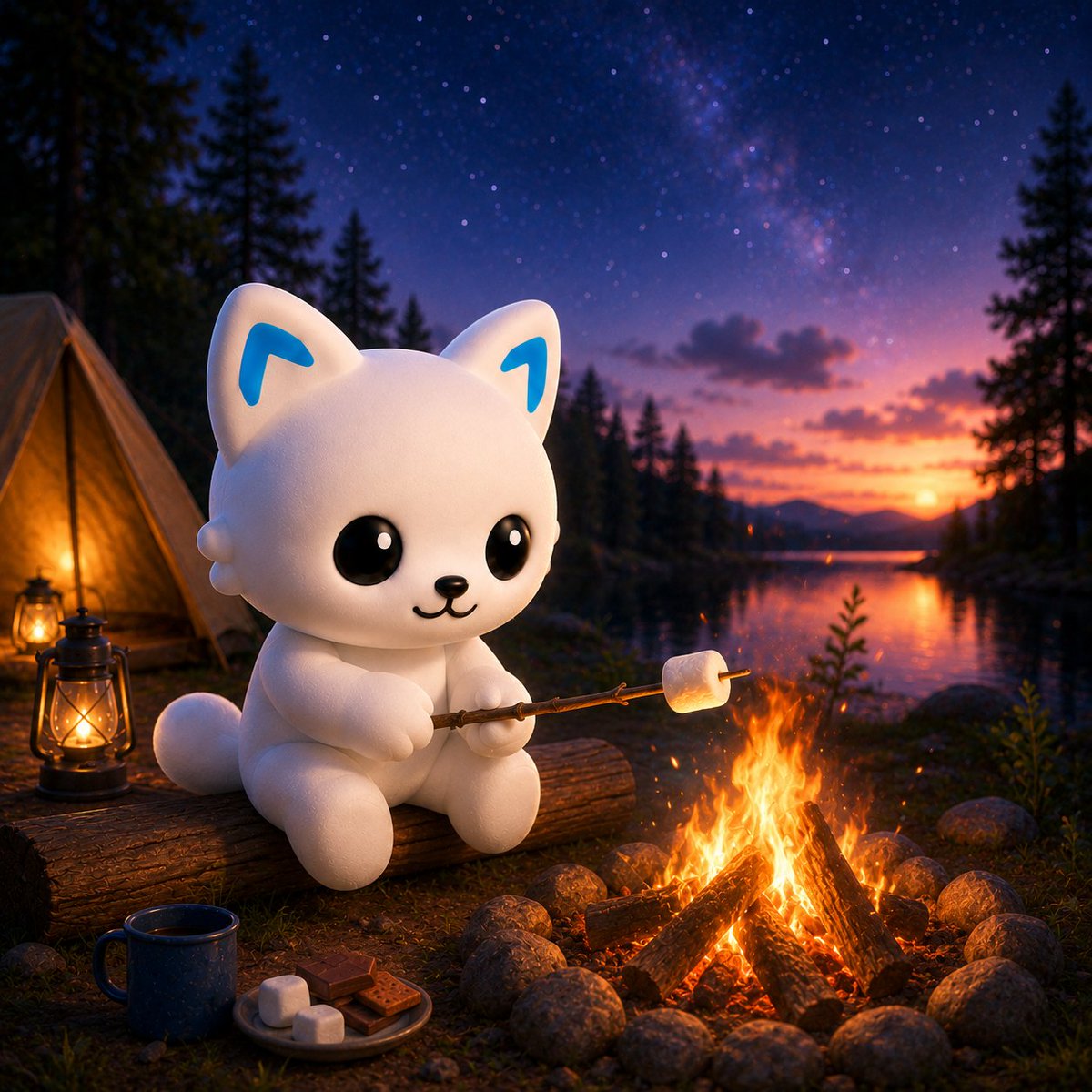 donotfomoew's tweet photo. A warm fire. A starry sky. A peaceful heart. 🌌🔥

Sometimes, that's all you need on weekend. 

$MOEW 🐾 https://t.co/fjJMPc19qE