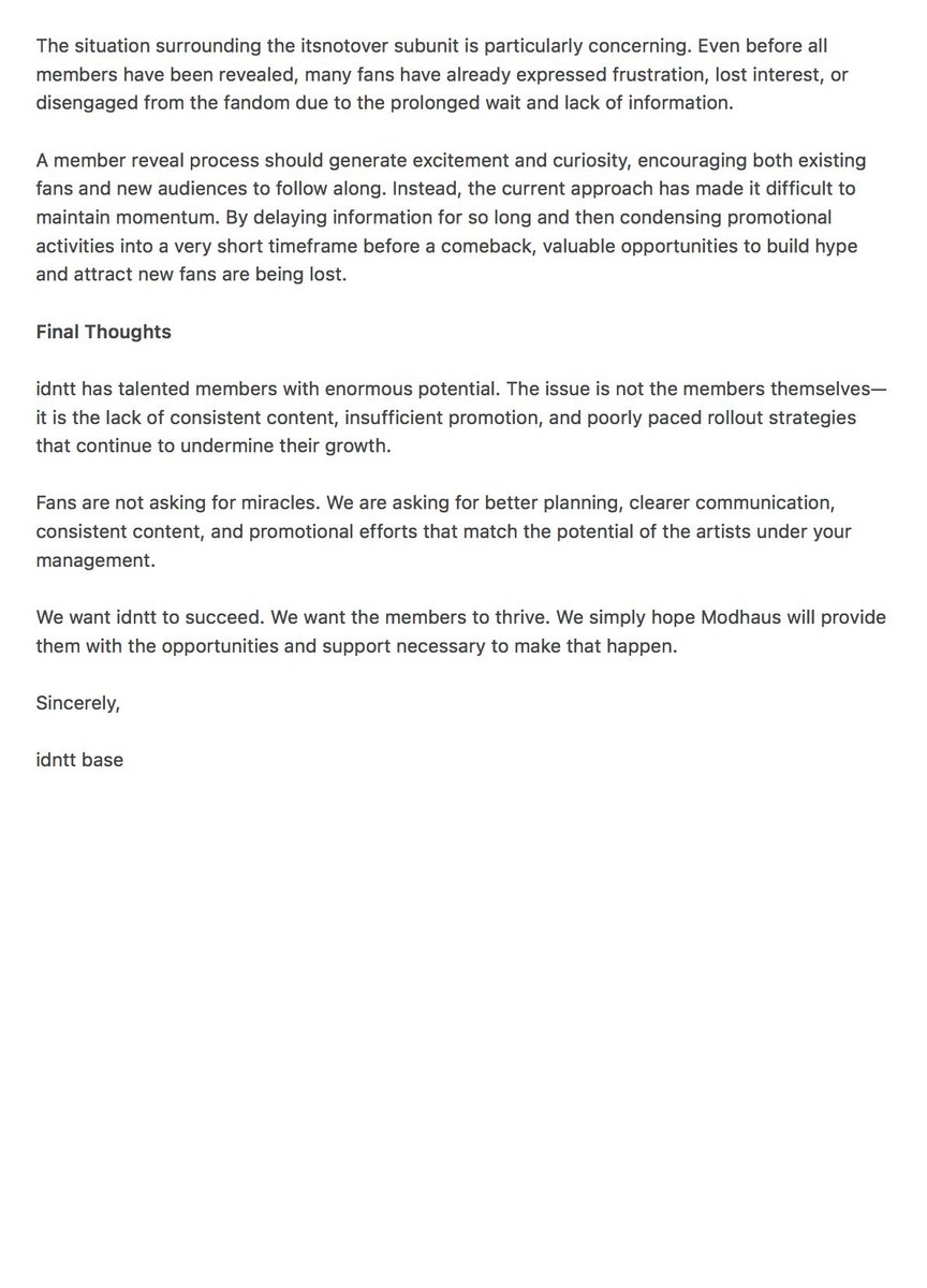 idnttBase's tweet photo. Open Letter to Modhaus Regarding idntt

@officialmodhaus @idntt_cosmo @idntt_JAPAN @JadenJeong @modhausmerch @KwanghyunBaek https://t.co/WCPZqZgON0