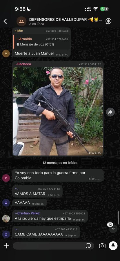 FreddyOliviery's tweet photo. Estos son los grupos de whats app de derecha en #Colombia que incitan a la violencia por las elecciones del día de hoy.

La derecha es la misma 💩💩 en todos lados 🤢🤮 https://t.co/fEku8rCS7o