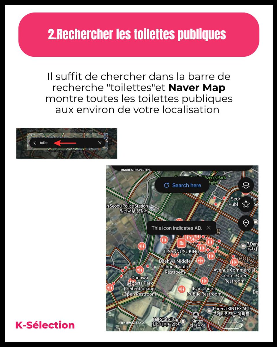 ALTKSELECTION's tweet photo. Quand on voyage en #Coree, avoir le Naver Map est impératif pour ne pas se perdre 🇰🇷🤔.
#southkorea #koreatravel https://t.co/lGLKVd7Q7V