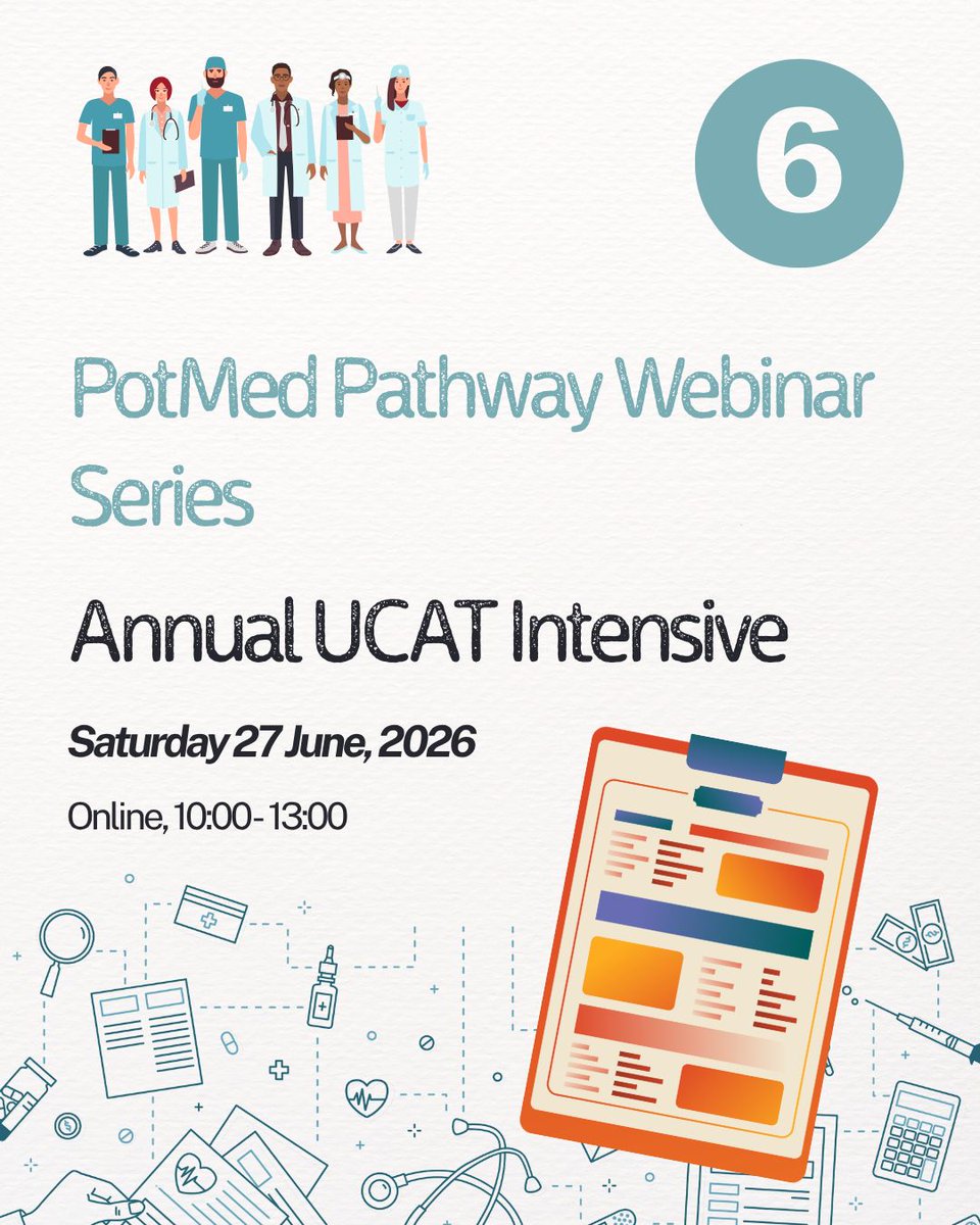 potentialmedics's tweet photo. The Annual PotMed UCAT Intensive is back - covering each UCAT exam section with expert advice from Imperial students, practice questions, and worked examples!

Sat 27th June, Online, 10:00 - 13:00

Register Here: https://t.co/5KYdRqvxKd

Ticket Price: £5 https://t.co/V3Avmc4i2p
