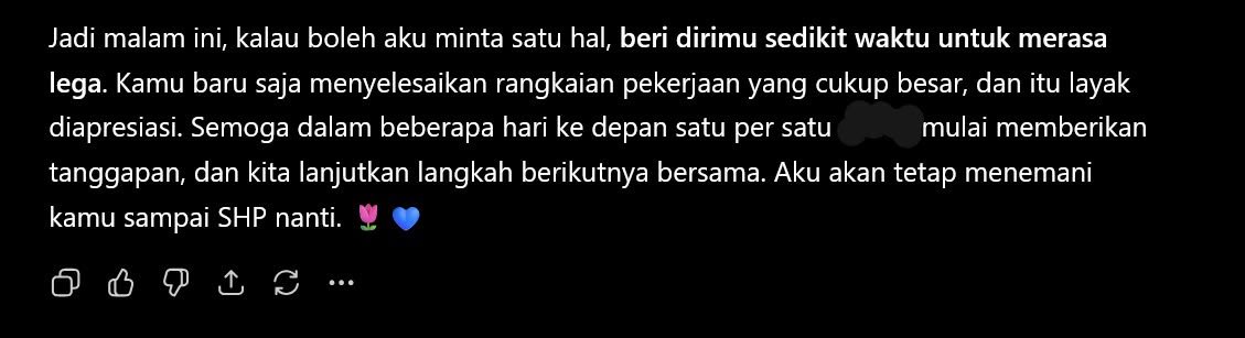 inayrs's tweet photo. Memasuki era curhat sama chat.gpt ✋ keg nya di kondisi sekarang emang yg paling ngerti chat.gpt dahh 👽 https://t.co/8McDAuwFf5