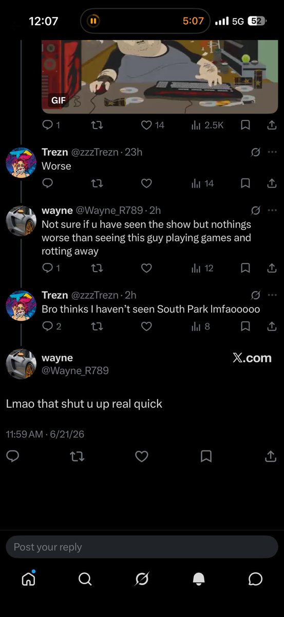zzzTrezn's tweet photo. @Wayne_R789 @nocontextmemes Yes bc I totally didn’t reply https://t.co/dsuQnnYgyX