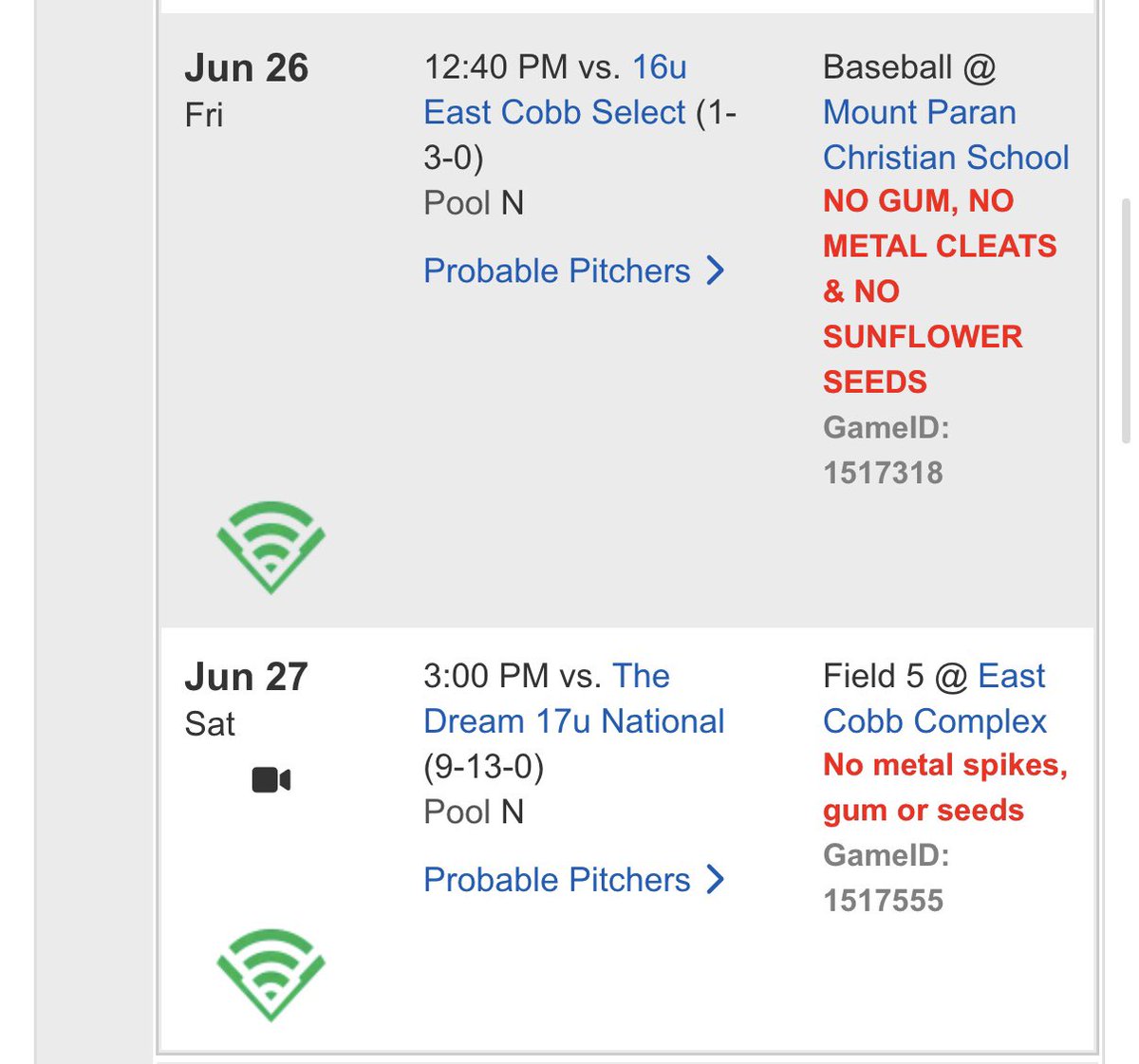 lu1sgarcia22's tweet photo. Here is my schedule this week for WWBA in Atlanta. I will be playing for SBA Bolts American 2027 and wearing #1

@jakerobbins49 @BrianDavis_SBA @SBATheShow @HopewellBasebal @MelendezCollAdv @prepsrecruit https://t.co/52GNhOVtp6