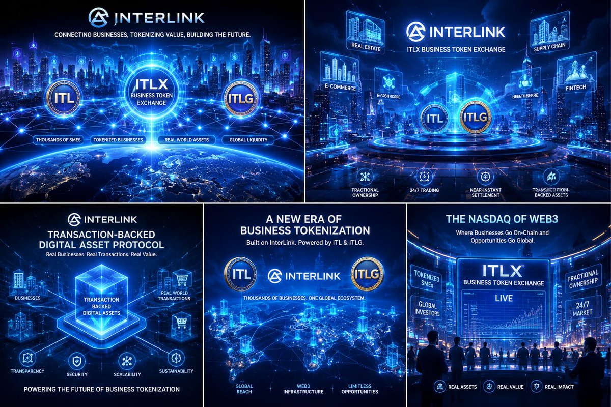 MounikaMahesh11's tweet photo. The image explains the InterLink ecosystem and its ITLX Business Token Exchange, where real businesses and real-world assets can be tokenized and traded digitally.
#InterLink #ITLG #ITL #InterlinkAmbassdor https://t.co/hxdkfxUVEW