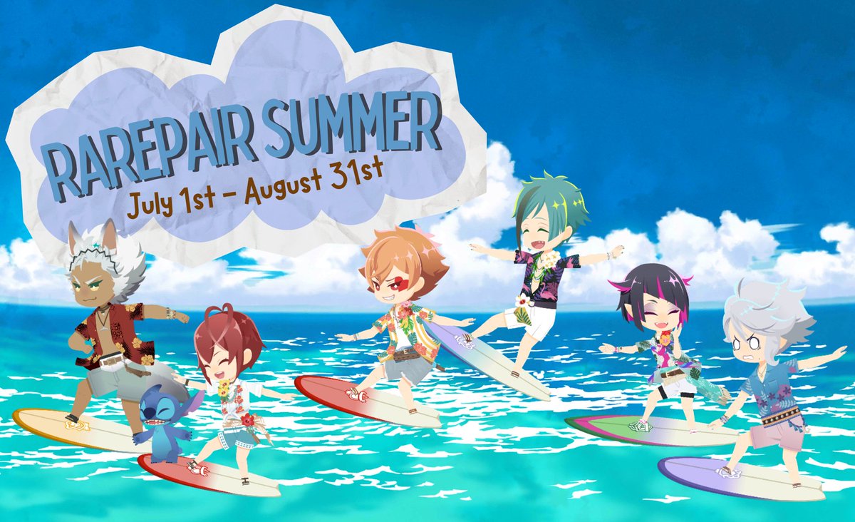TwstRarepair's tweet photo. What?! July starts in 10 days?!
Summer and its heat have arrived almost out of nowhere, and that can only mean one thing: The Rarepair Summer Event is upon us! โฑ๏ธ
Join us for this year's #rarepairsummer, 9 weeks of 3 prompts to pick from! ๐น https://t.co/ApkIV7QjzW