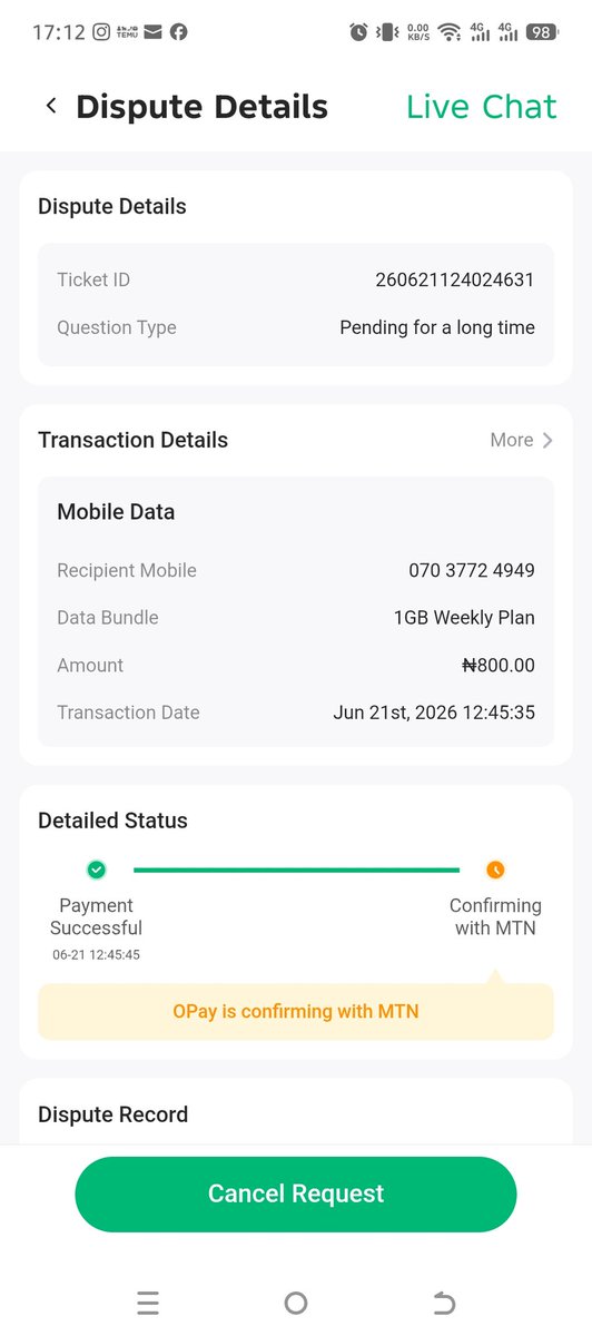 Sharon_25617's tweet photo. @MTNNG Bought MTN data through my Opay account, I'm yet to be credited with data @MTNNG why now? https://t.co/TeDw8oVQ7O