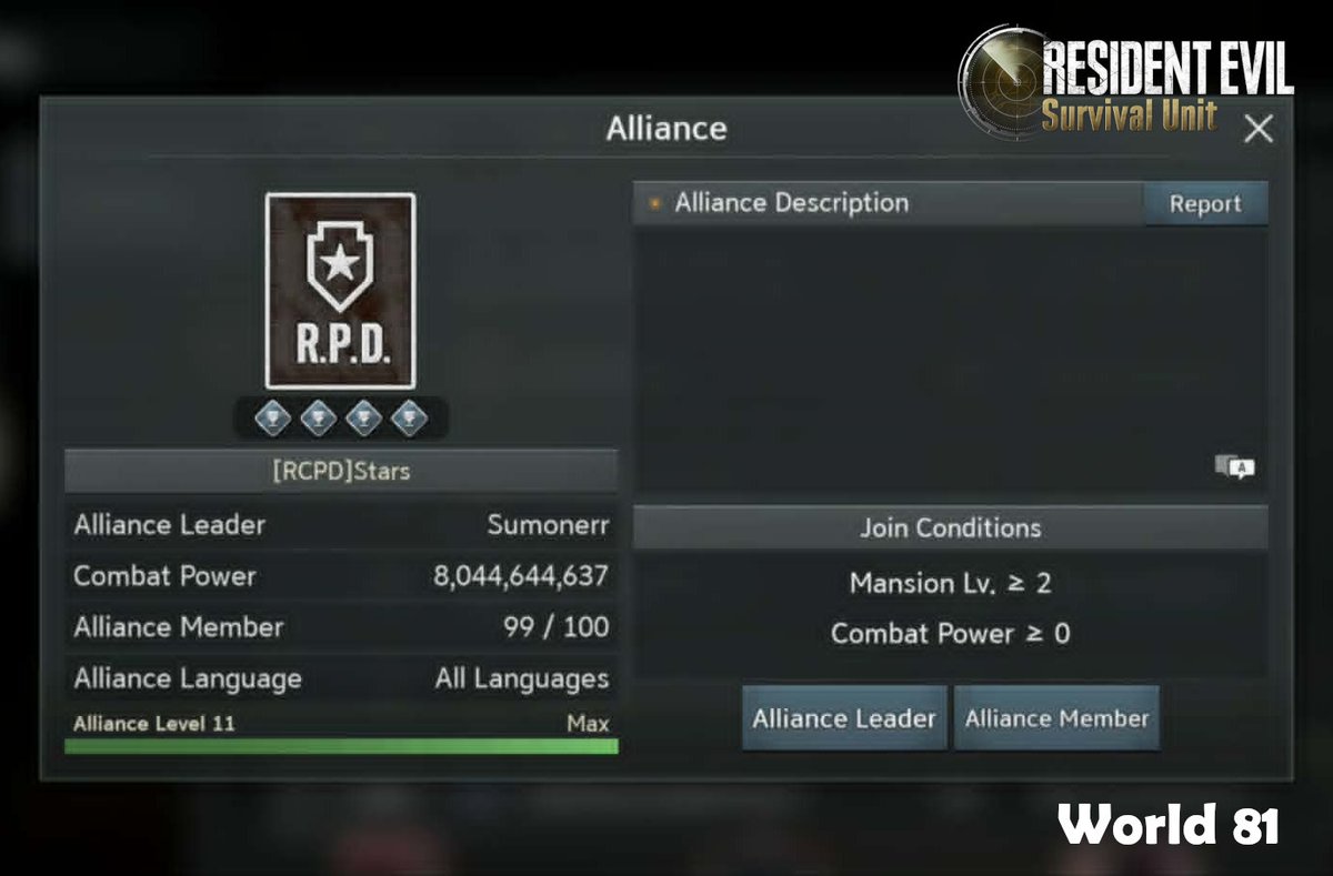 REOutbreakPlus's tweet photo. For players looking to join a strongest worlds in the current World Transfer event, here are the alliances with the most "Annals of Glory" badges and also ranked in the top 100 right now: Worlds 23, 74, 81, 90, and 94

*Resident Evil Survival Unit; JoyCrew Activity #REBHFun https://t.co/8JoaWtmnwB