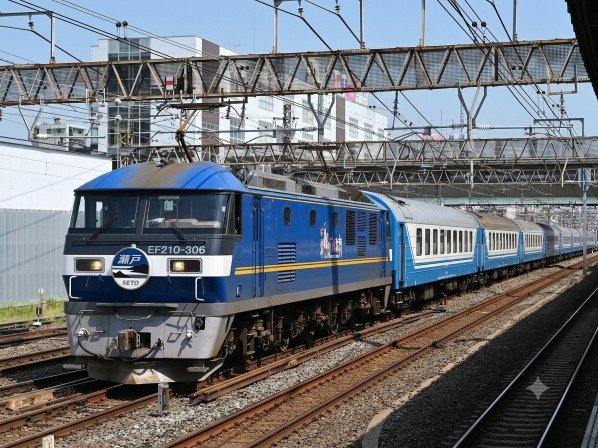 InterCity0225's tweet photo. ロシア国鉄って客車の塗装のバリエーションいっぱいあるよな～と思いながら色々見ていたら見つけた、JR四国すぎる客車。Saratov Expressという名前でベルリンまで来ていたらしい。
あまりにも四国すぎて、EF210牽引の偽瀬戸が爆誕してしまった。
285系？知らない子ですね… https://t.co/oBaXnwfaJE
