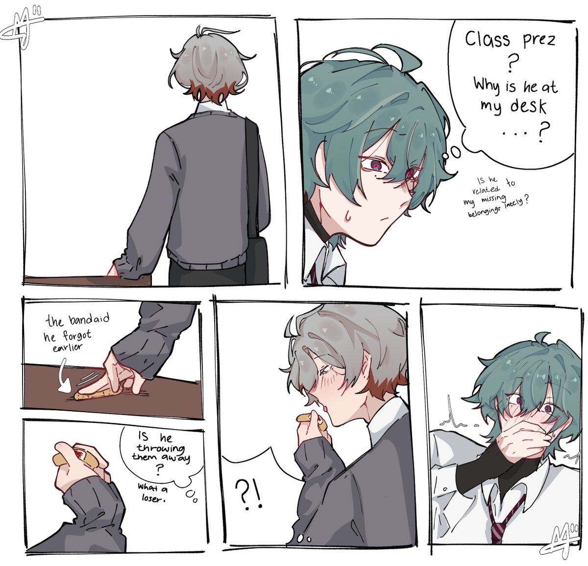 Rezuberzka's tweet photo. omg ive nvr done school au before 
thankiu for 3k followers (2/3)
#illuhen #lolluga #ロエイル https://t.co/UpBnHLTpCD