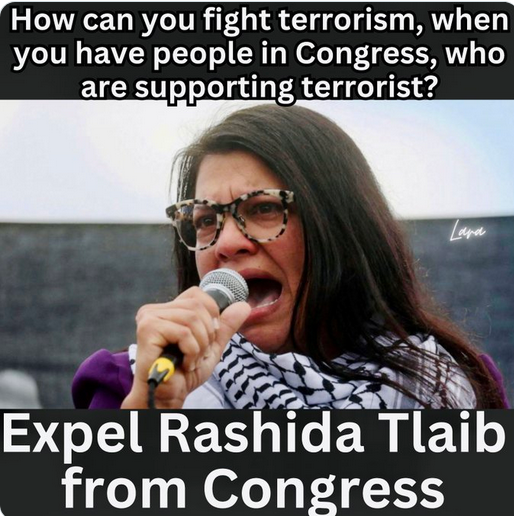 LouiseS88394's tweet photo. @atensnut ABSOLUTELY, but there will be those who slip thru the cracks, like Rashida MF Tlaib!  She was born in America but was indoctrinated by her parents, who are both from the imaginary place they call "Palestine!" 😠 https://t.co/xPTnzel6ld
