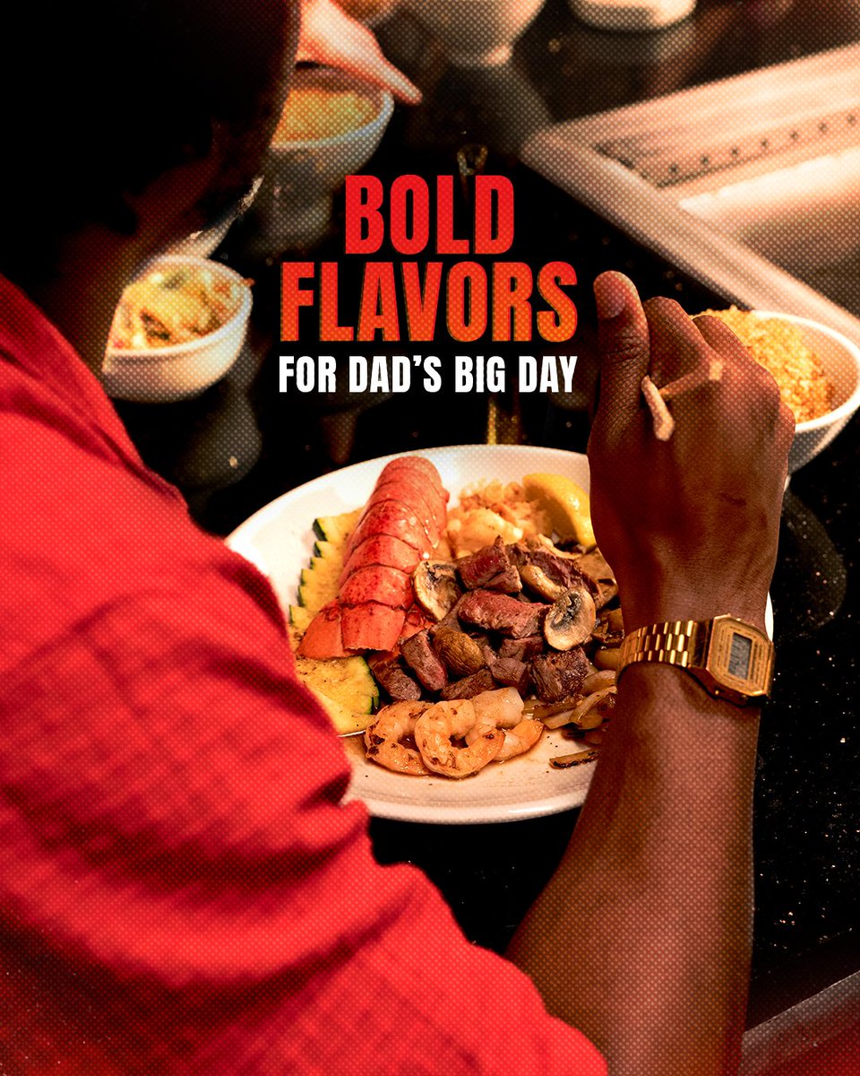 Benihana's tweet photo. Happy Father’s Day to the man, the myth, the grill legend 🔥😌

Today we let Dad sit back, critique the steak, and enjoy a tableside show worthy of his “I could do this better” commentary.

Celebrate him the Benihana way! https://t.co/JATmdHPGkB