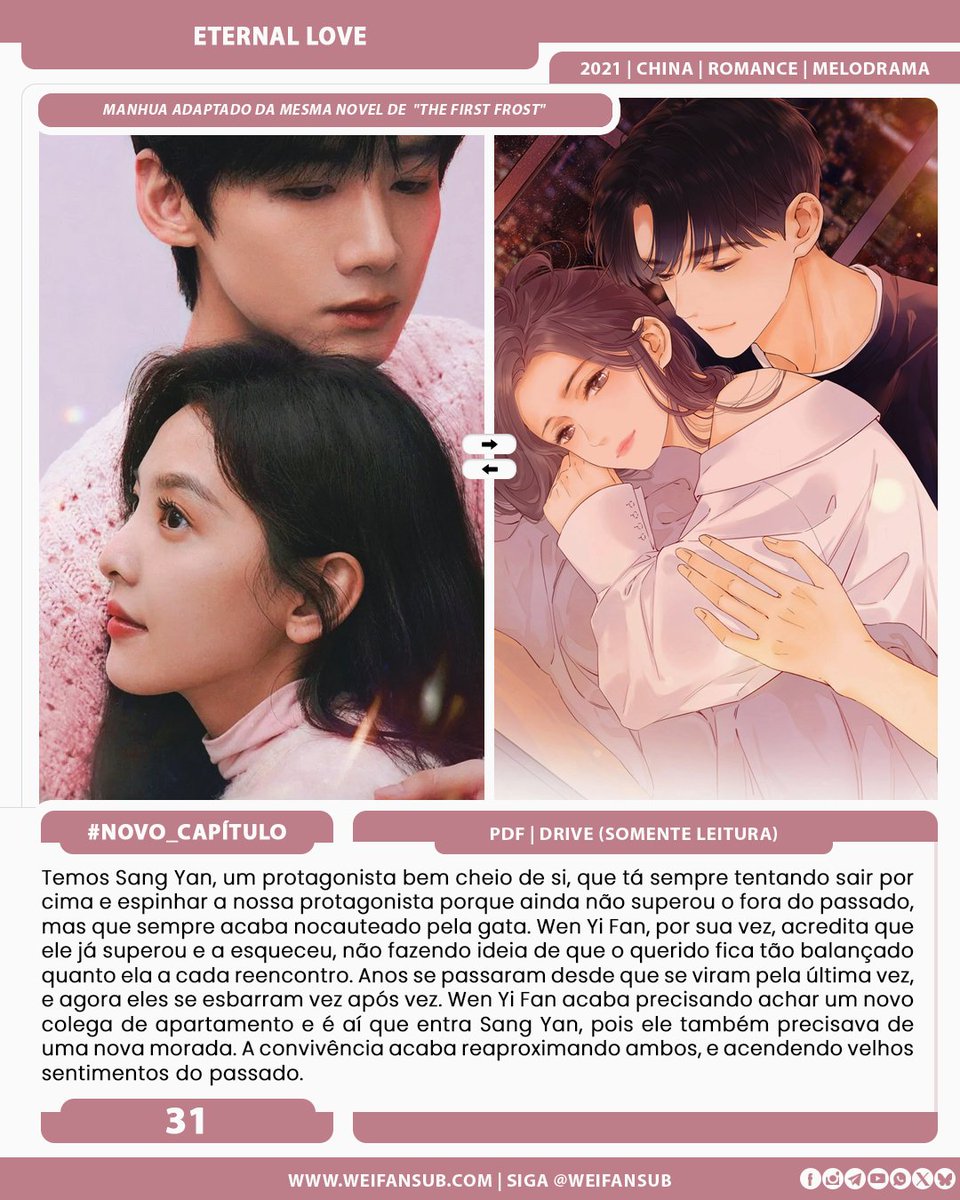 WeiFansub's tweet photo. #NOVO_CAPÍTULO | ETERNAL LOVE 01 (MANHUA)

Sang Yan criando as coincidências desde sempre 🤭

LINK: https://t.co/DNm0MU6fks

Links das nossas redes sociais: https://t.co/8cS6C7B62O

#EternalLove #FirstFrost #Manhua https://t.co/zjMTkEXBvH