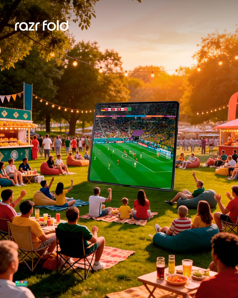 MotorolaCL's tweet photo. El verdadero fan fest es ver este campeonato en la pantalla interna LTPO 2K de 8.1" de nuestro #razrfold ⚽🔥

#MotorolaChile #MakeItIconic https://t.co/Y2CVqRVoT8