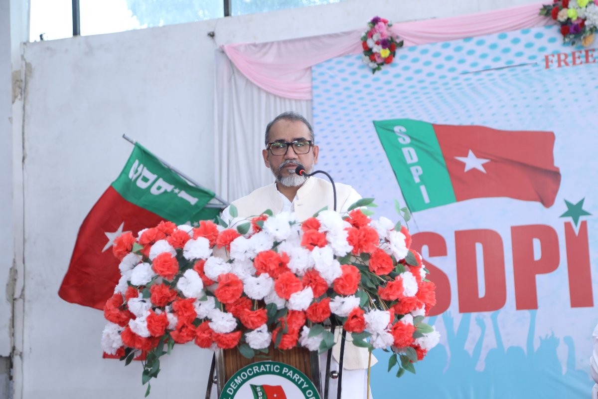 sdpofindia's tweet photo. SDPI Declares First Telangana State Committee

The Social Democratic Party of India (SDPI) today declared its first Telangana State Committee during the Formation Day Flag Hoisting Programme held at Friends Function Hall, New Hafeezpet, Hyderabad, Telangana. The programme marked a significant milestone in the organisational journey of SDPI in the state and formally announced the beginning of a new phase of state-level activities.

The Telangana State Committee was formally declared by Mohammed Shafi, National Vice President of SDPI. Riyaz Farangipete, National General Secretary, along with Shiba Minai and Hafiz Ataullah Khan, National Working Committee Members, attended the programme.

The newly declared Telangana State Committee is headed by Sayeed Mansoor Sha as the State President. Aleem Khan Falak Seed has been elected as Vice President, while Affan Alqamaan and Maulana Abdul Sameed have been appointed as General Secretaries. Mohammed Jameeluddin and Mufti Jafree Sabri will serve as Secretaries, and Mohammed Muneer has been appointed as Treasurer.

The State Committee also includes Adv. Sheikh Mohammed Abid, Mufti Abdul Kafe Asrar, Abdul Azeez, Basheer K Padwal, Adv. Nasir Khalid, and Sajid Sheikh Jatiyal as members. The committee represents the first state-level organisational leadership structure of SDPI in Telangana.

The programme concluded with a message of unity and commitment towards strengthening organisational activities in Telangana. The formation of the first Telangana State Committee is expected to serve as a foundation for future growth and public engagement initiatives of SDPI in the state.