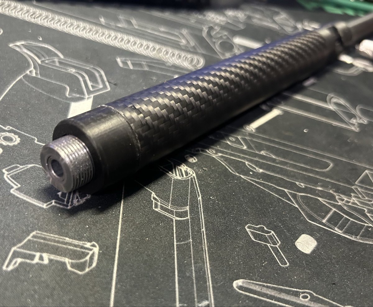 danger_cup's tweet photo. Did you know a Brownell’s barrel liner fits perfectly into the FGC9 barrel blank and can be threaded to 5/8x24 without machining? Proto Barrel that stays very accurate as it heats up. https://t.co/HwKcIhSu4w