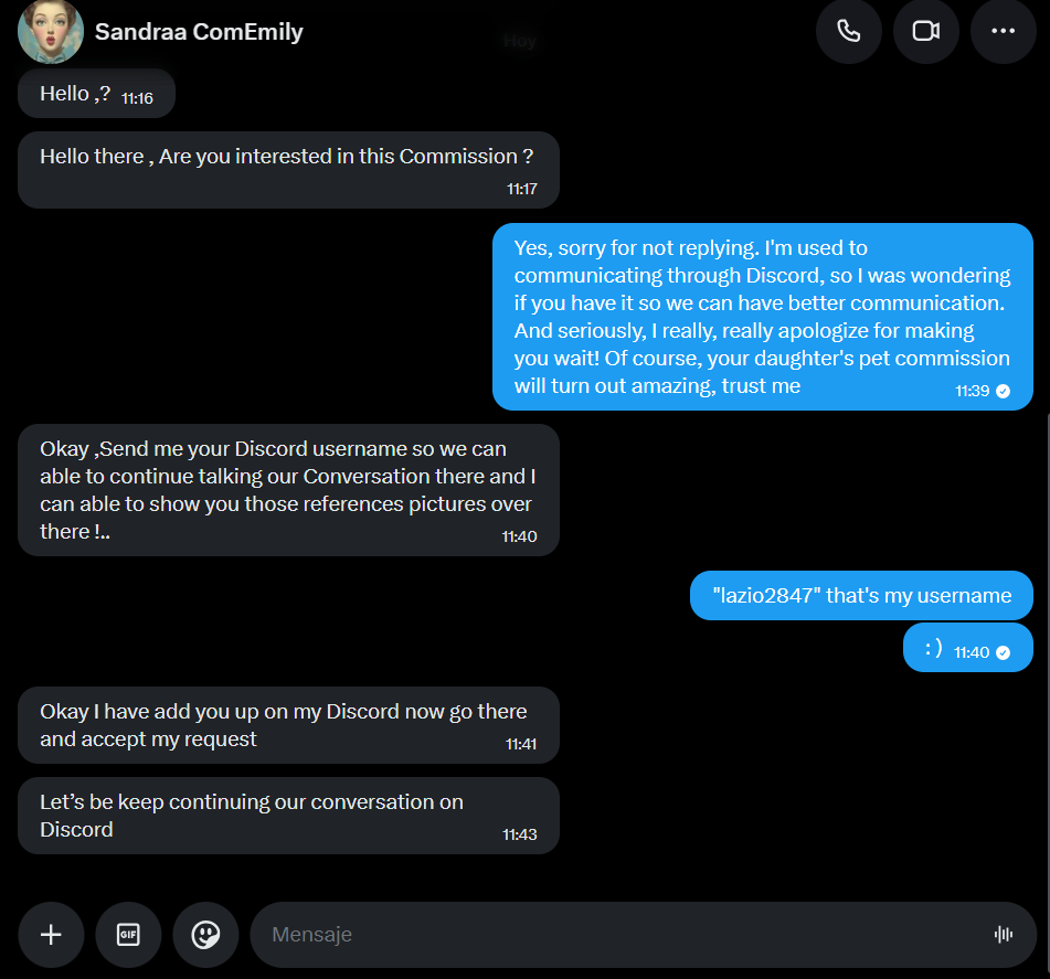 DangerRMR's tweet photo. Artists, be careful with this type of scam. Me, someone who draws NSFW, being asked to draw a simple dog and also get paid $200? HAHA. The story ended when I told them to send it through paypal .me. Be careful, artists, with these scams and have a nice day :3 #smallartist #artist https://t.co/nrZTeg3ITy