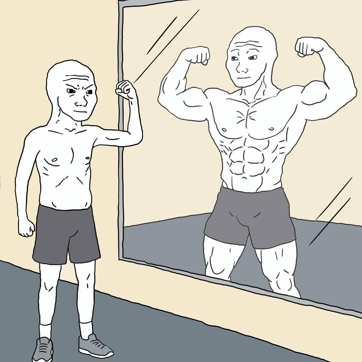 CrashiusClay69's tweet photo. How mfers on peptides be seeing themselves after a week https://t.co/C1VgknsrmD