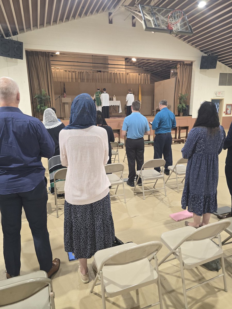 acatholiclife's tweet photo. Despite having a beautiful parish, St. Cecilia in Wisconsin Dells is forced to have the Tridentine Mass in the parish gym. And they can't even mention the Mass time on their parish website. https://t.co/qYTFRp4xQw