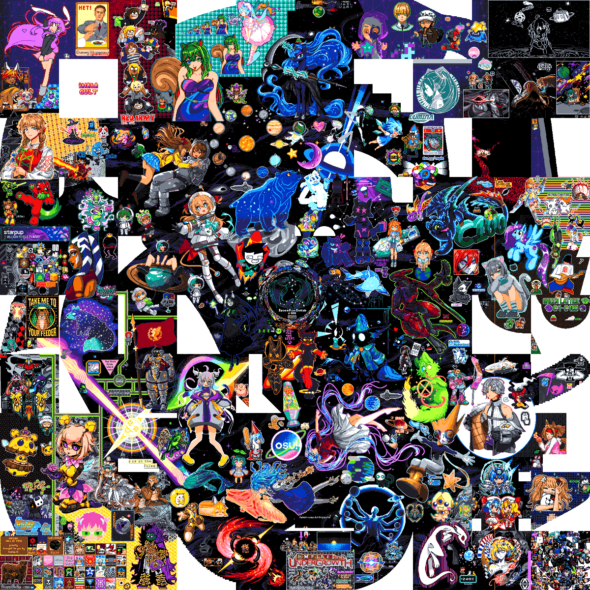 pxlsspace's tweet photo. Final image of Canvas 100!
#pxls #pixelart #rplace https://t.co/j4D3ztvY0R