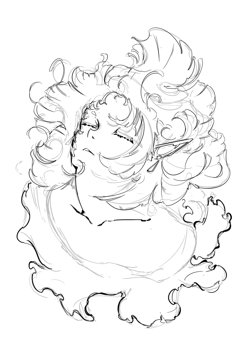 DouxMissile's tweet photo. Frieren WIP https://t.co/rsLlmQUOP4