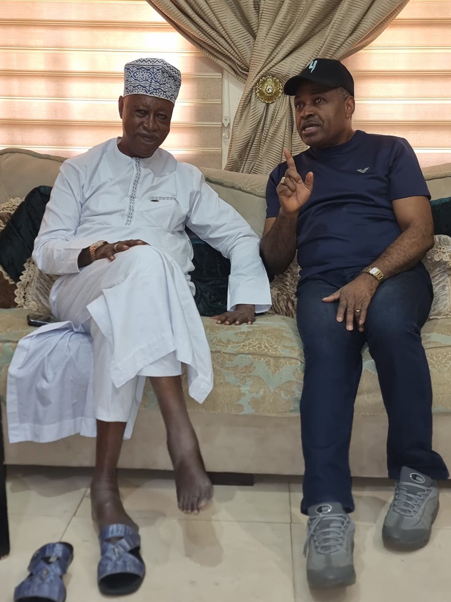 realkenokonkwo's tweet photo. It is an honour and a privilege to welcome my brother and very good friend, Dr Kashim Imam CFR, to my abode, where we discussed how to bring about a great Nigeria. To God be the glory. Happy Sunday, and God bless https://t.co/FzJoTeDK4s