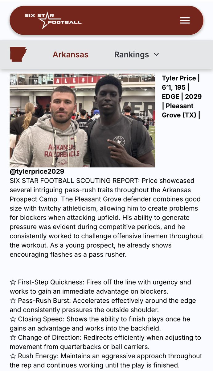 tylerprice2029's tweet photo. Thank you @sixstarfootball for the write up! 

@Coach_JDarby 
@DLCoachHenry_56 
@kpatterson1235 
@CoachYancey16 
@Coach_Jiannoni https://t.co/PiUlP6Fx9h