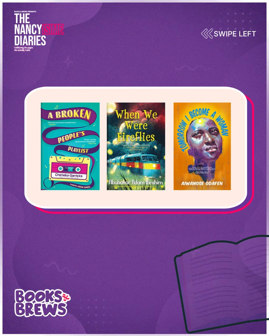 Booksandbrewsng's tweet photo. If @NancyIsime678 can host mega stages, juggle blockbuster sets, AND still clear 300-page books back to back — what's your excuse? first edition of our profile series is here: The Nancy Diaries. swipe to see her exact bookshelf and fix your TBR this month https://t.co/yLruvDb9Qz