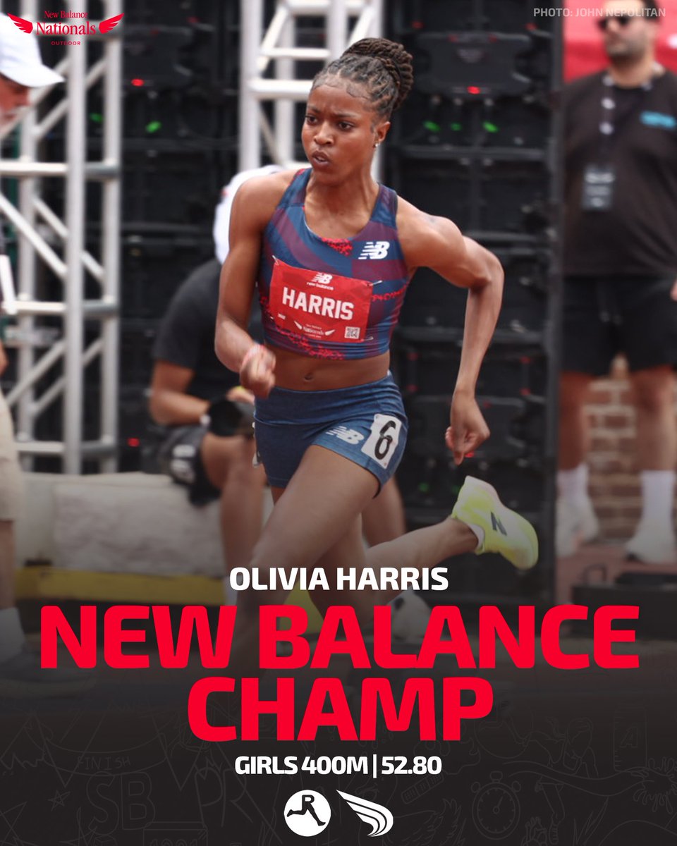 DyeStat's tweet photo. Her versus the clock!
Completely dominating the final section, Olivia Harris runs away with the #NBNationals girls 400m title in 52.80 seconds, winning the overall crown by almost a full second over the entire field.
๐ธ: John Nepolitan https://t.co/O5yGTsrzBe