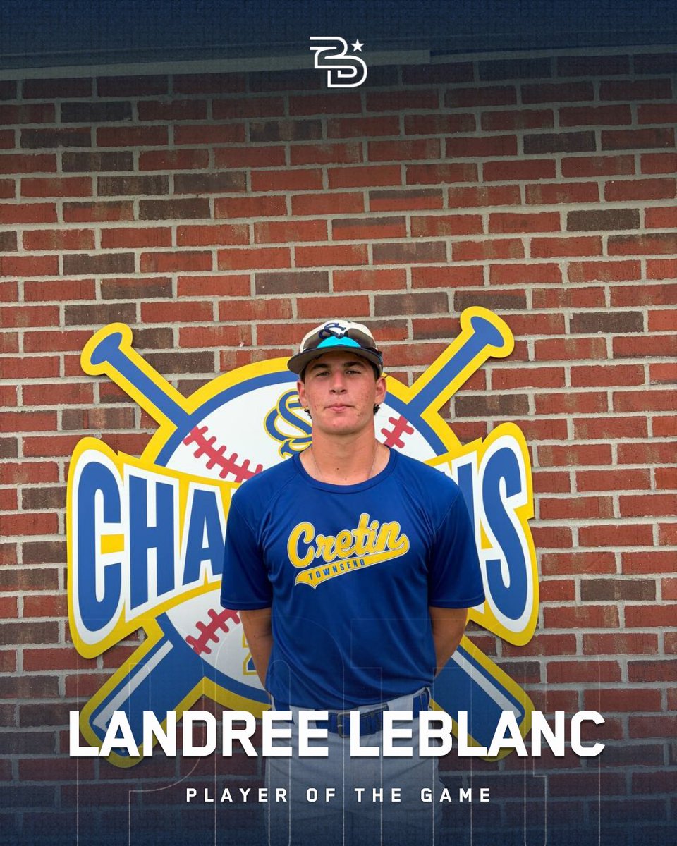 2DsportsbsbLA's tweet photo. ⭐️Player of the Game⭐️

Landree Leblanc

St. Charles https://t.co/2zx3FSOCrY