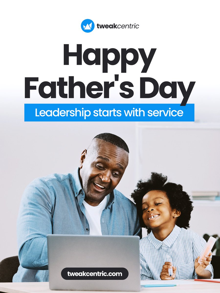 TweakCentric's tweet photo. The most effective leaders understand that leadership is not defined by authority, but by responsibility, guidance, and service to others.

Happy Father's Day.

#TweakCentric #CelebratingFathers #Mentorship #FathersDay2026 https://t.co/QAP1zByVde