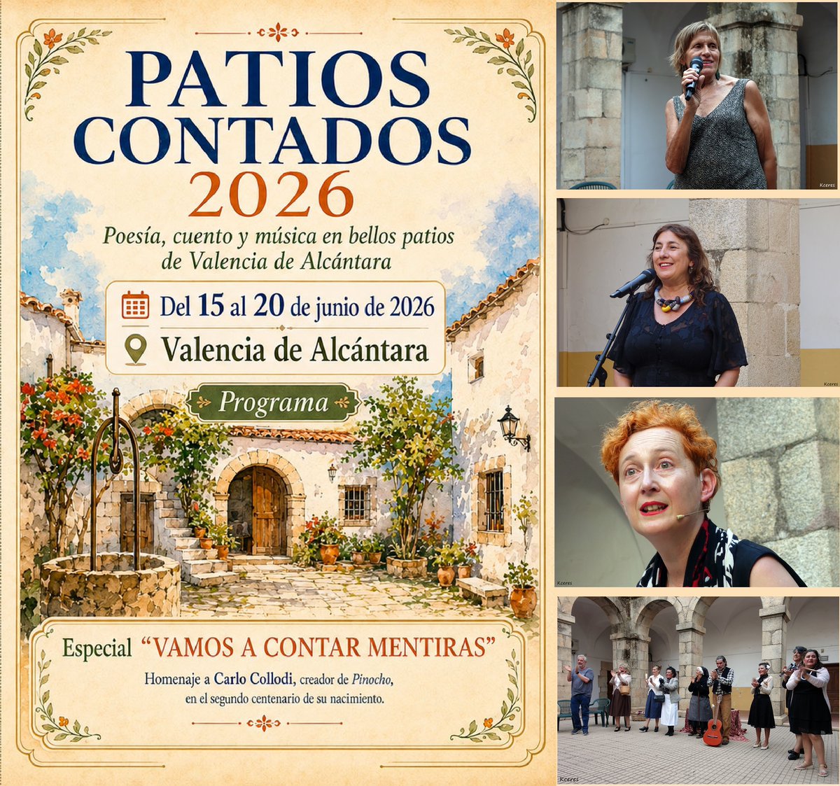 Kceres92's tweet photo. Ayer tuve la oportunidad de conocer “in situ" la iniciativa cultural #PatiosContados2026 en la localidad cacereña de #ValenciaDeAlcántara, una cita con la palabra, la poesía, la narración oral, la música y la cultura compartida, en los patios con más encanto de la población. https://t.co/KDWMN2wzwT