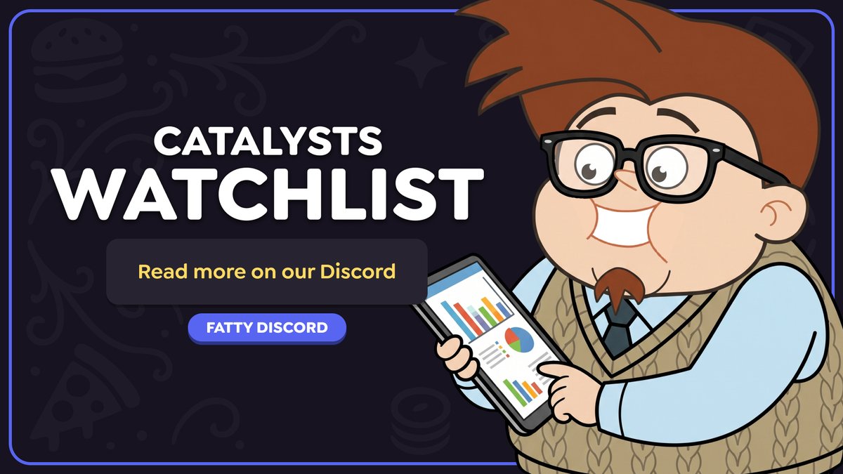 fatty_io's tweet photo. ๐ฅ Catalysts Watchlist is live!
The biggest crypto catalysts, launches, and key events for the week are waiting on our Discord.
Stay ahead of the market. Check our Discord NOW! ๐
#FATTY #FatBot #Crypto https://t.co/ezIsLpMvuv
