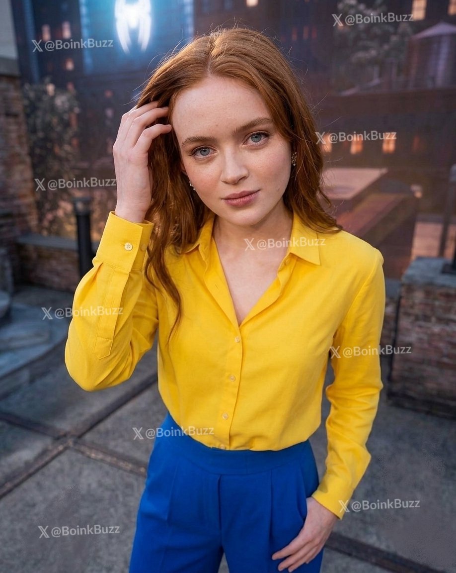 BoinkBuzz's tweet photo. Sadie Sink teasing Jean Grey during 'Spider-Man Brand New Day' Press • https://t.co/jSn6f2t1GR