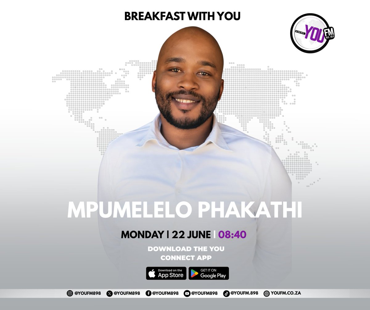 YOUFM898's tweet photo. Breaking the silence around men’s mental health #BreakfastWithYOU🧠💜 We’re joined by Mpumelelo Phakathi as we unpack healing, resilience, addiction, and the importance of seeking support.

#InTuneWithYOU #YOUFM898 https://t.co/anSw3UQfr0