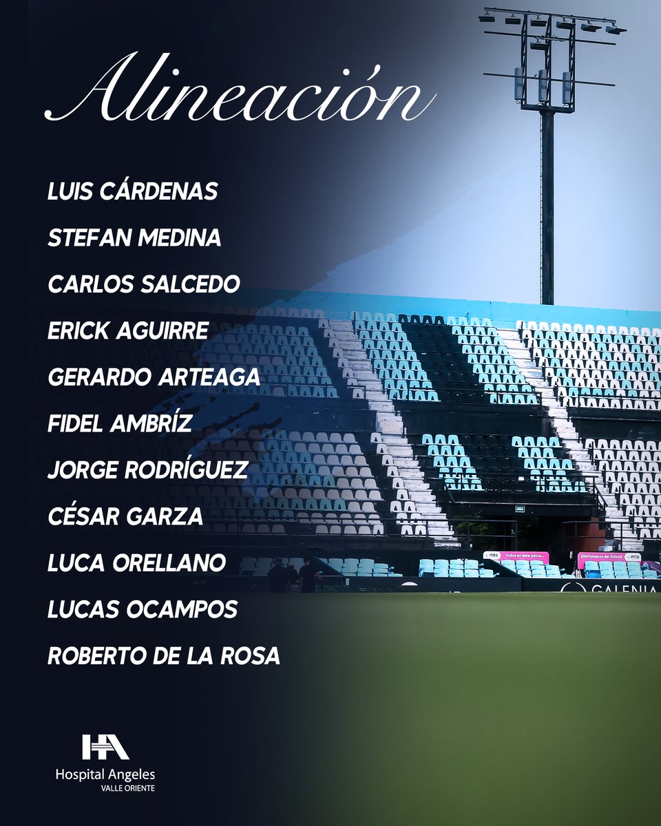 Rayados's tweet photo. La Alineación de los Rayados.👊🏼🔥

@HospitalAngeles Valle Oriente https://t.co/WZiAPUxRh6