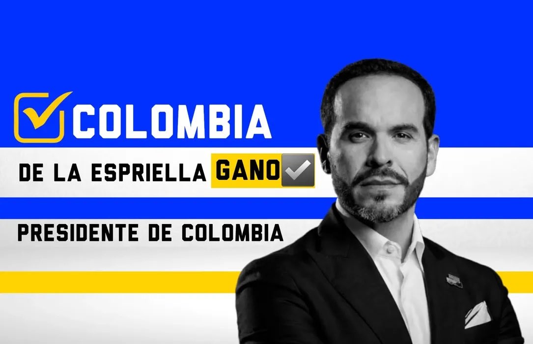 juliovschneider's tweet photo. 🇨🇴 AGORA

🔵 Abelardo De La Espriella é o novo presidente da Colômbia. A direita vence novamente! https://t.co/qQP48AbcCW