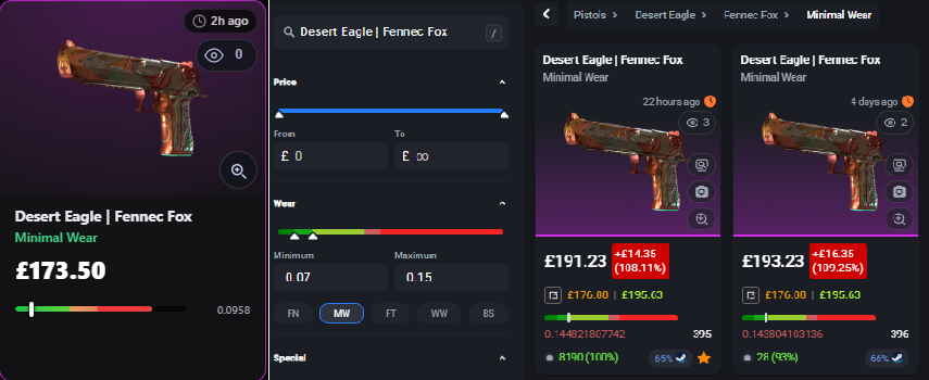 adsyyycs2's tweet photo. *NOT SPONSORED*

Just a few minutes checking out @lootifymarket and already found a LOOTIFY -> CSFLOAT arbitrage play as good as this?!? Go for a bargain offer for a few % cheaper and suddenly you've got yourself an insane deal.

I think if they add some sort of discount indicator and also a 'Highest Discount' tab, it could be a great site for traders. 

Sale fee also starts at 2% but drops to 1.5% after you sell $500 worth of items.

What do you think? Can this compete with csfloat in the future?