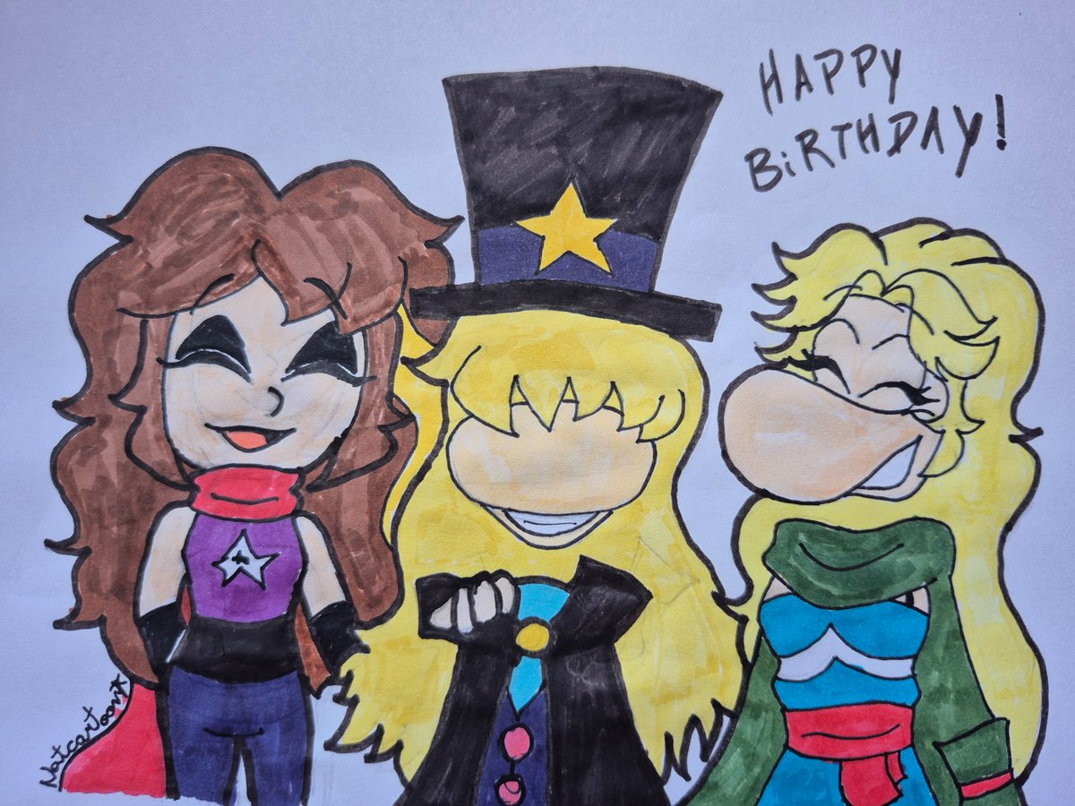 NatcartoonStar's tweet photo. Happy birthday to @epiczartist !!! Also happy father's day for who's celebrating it today!
(Also 4th part of Evelyn interacting with other Rayman OCs)
#raymanoc #happybirthday #traditionalart #FathersDayWeekend #magician https://t.co/jOPTO7ZFR2