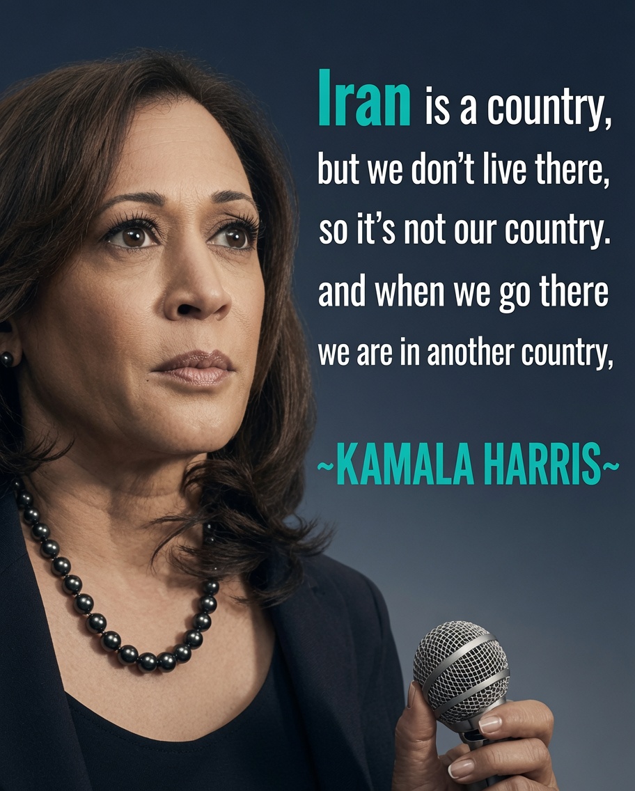 GuntherEagleman's tweet photo. 🚨 KAMALA HARRIS FOREIGN POLICY MASTERCLASS 😂

“Iran is a country… but we don’t live there, so it’s not our country… and when we go there we are in another country.”

This is the same genius who couldn’t find the border and thought we were in a “word salad” administration.

God help us if she ever got near the nuclear codes.