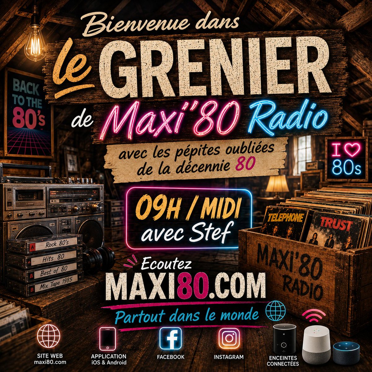 maxi80stef's tweet photo. Nouveau rdv de l'été sur #maxi80radio, je vous invite à me rejoindre dans #LeGrenier pour redécouvrir les pépites #80s oubliées 🎶
09h/12h du lundi au vendredi avec Stef
➡️ https://t.co/MUj4eQZzbF
#eighties #radio #appstore #playstore
#Enjoy #Summer #HitRadio https://t.co/yY0Jhsd6UD