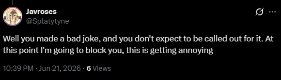 reedguyreeder's tweet photo. i can tell this guy was WAITING for me to say something thats even SLIGHTLY offensive so that he could have a reason to block me lmao https://t.co/KvT57eLdtP