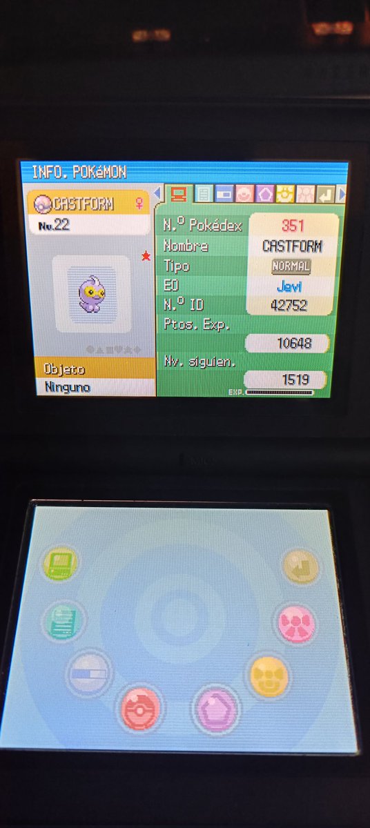 JeviML's tweet photo. Por fin he conseguido a Castform shiny! Y además ha sido mi primer Pokémon shiny de Pokéradar en Pokémon Platino! https://t.co/u1bvUjRQD5