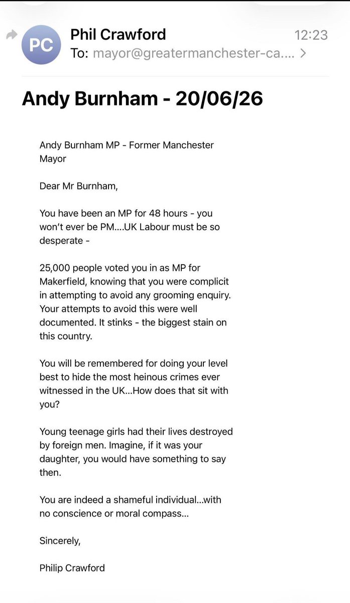 ToonDazza's tweet photo. Will the ‘real’ @AndyBurnhamGM please stand up…..
We don’t need another useless speccy twat as PM - We need a GE. https://t.co/pPmqti07Ut