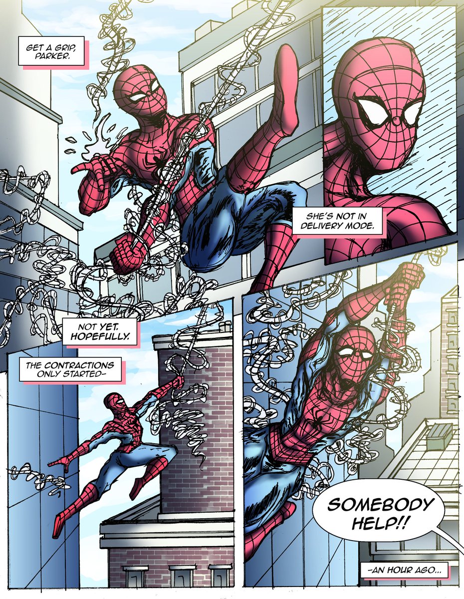 NickthePick5's tweet photo. No context, one-off page, #spiderman fan comic.

Wanted to test myself to draw Spidey. https://t.co/EmxGbEt3oq