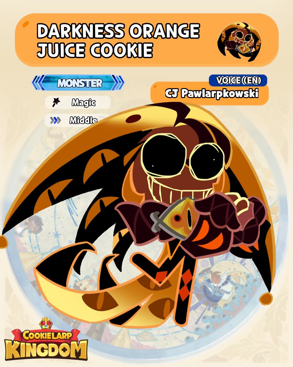 clarpkingdom's tweet photo. Meet #DarknessOrangeJuiceCookie !

#CookieLarp #CookieLarpKingdom https://t.co/odVmOYNNA5